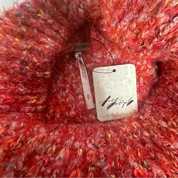 NWT Free People Stardust Marled Mock Neck Pullover Sweater in flame combo S - Picture 12 of 16